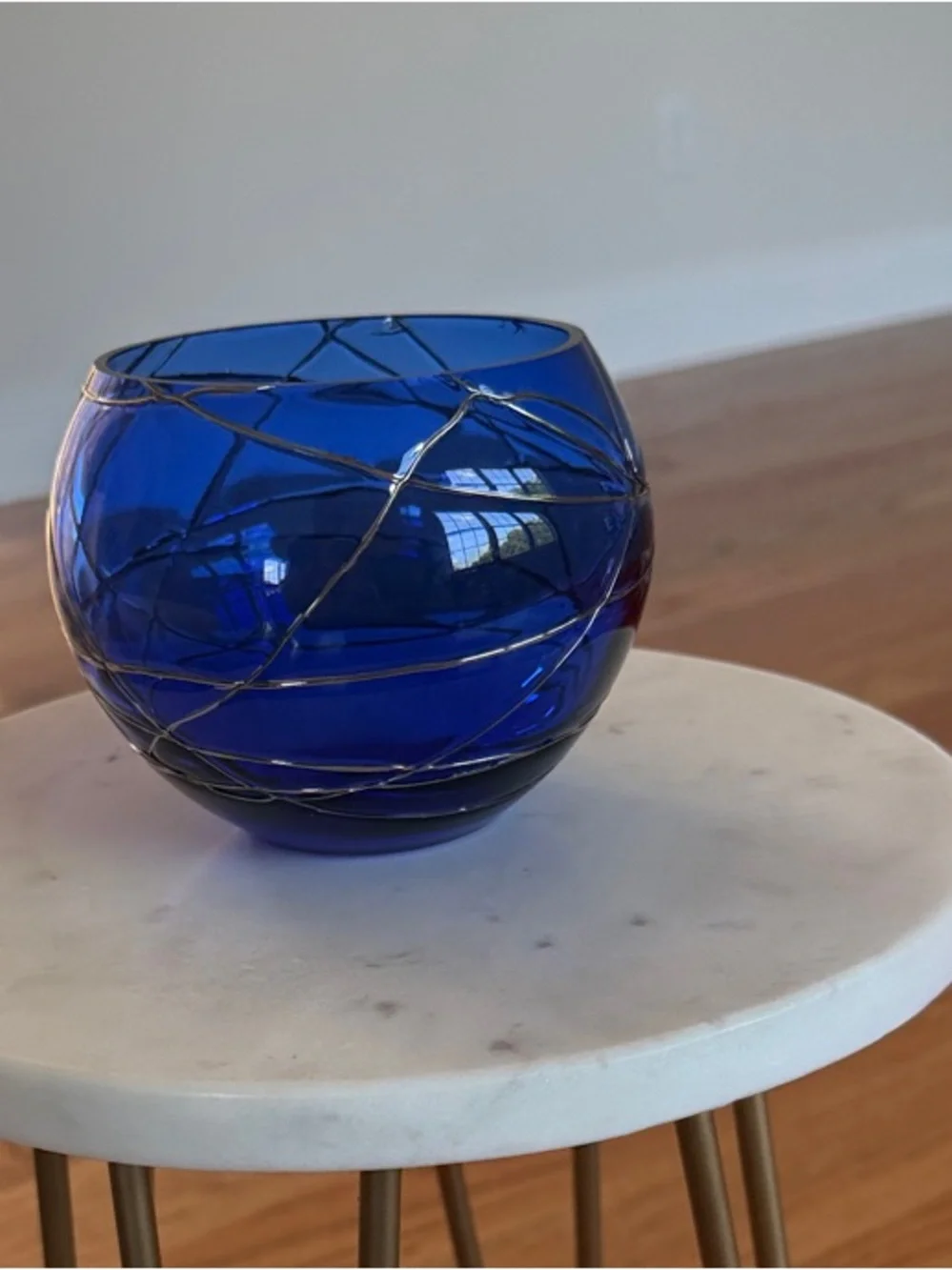 Blue sliver  Glass Decorative Bowl - Home Accents